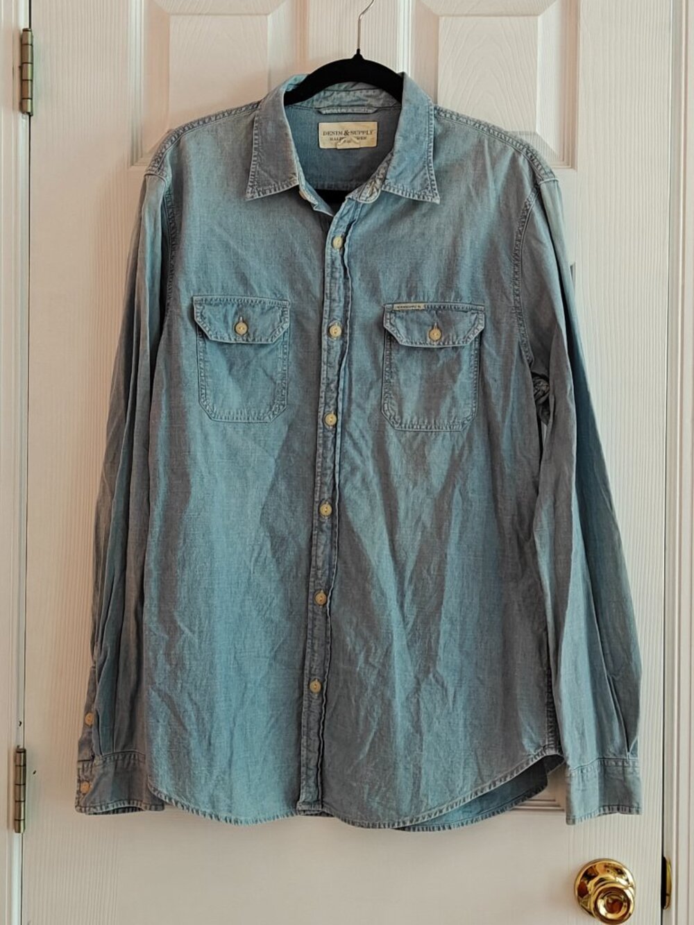 DENIM & SUPPLY Ralph Lauren Long Sleeve Chambray Work Shirt Mens Large